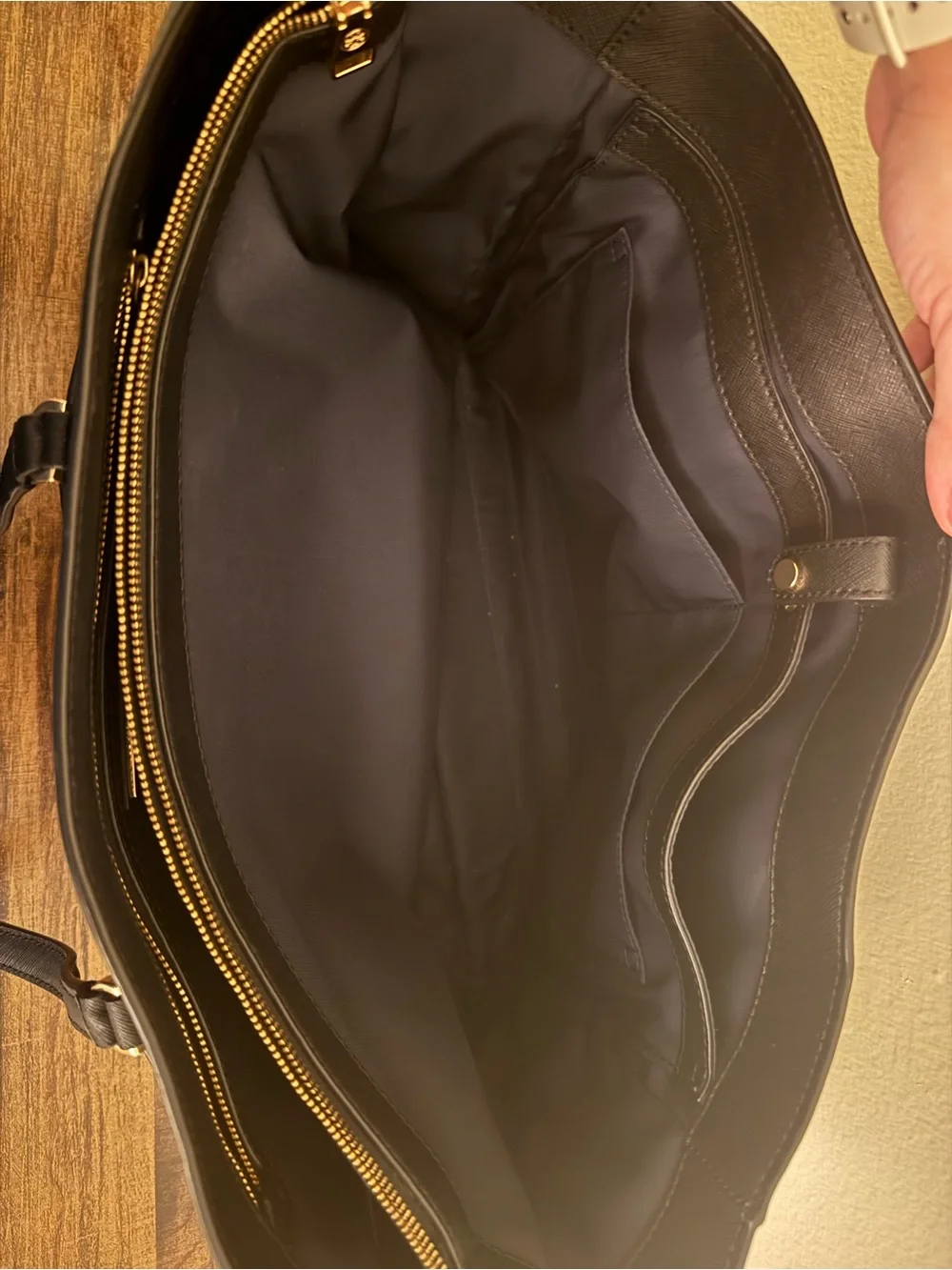 Tory Burch Robinson Black Saffiano Leather Laptop Tote